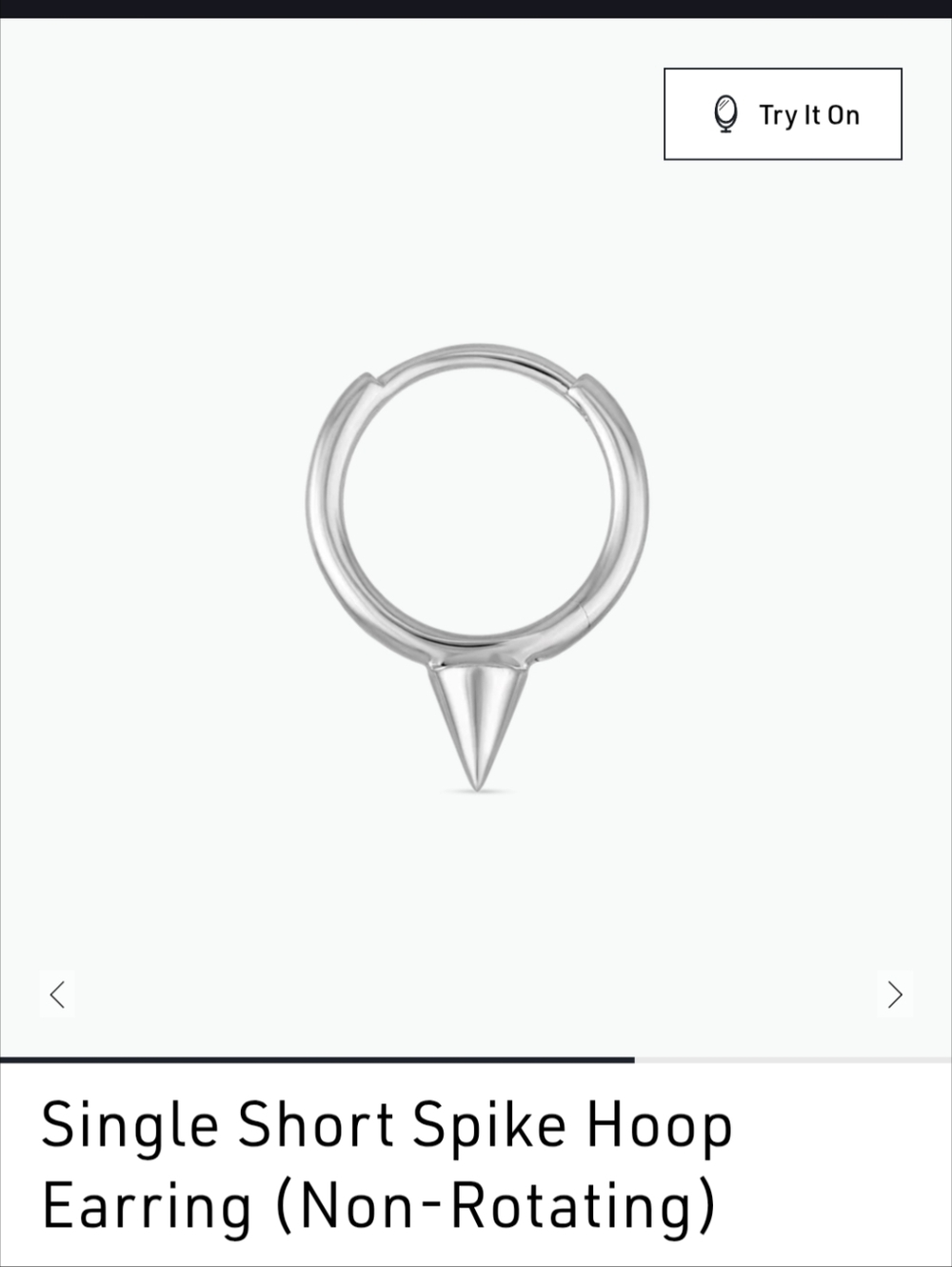 Maria Tash 14k White Gold Single Short Spike Hoop 6.5mm